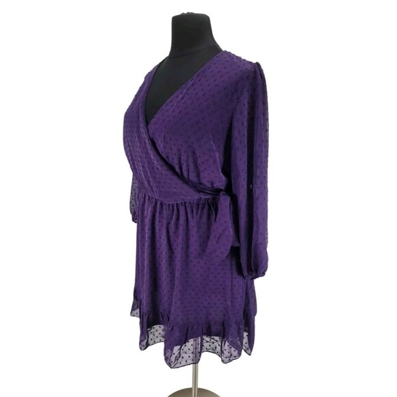 CITY CHIC Women Dress Wild Dobby Plus Size L/20 Swiss Dot Sheer Petunia  270AP - Picture 3 of 7